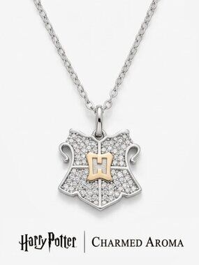 Official Harry Potter Hogwarts Crest Necklace, 925 Sterling Silver